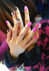 QQ甲造型，撞色蛇纹+钻-奈儿美甲