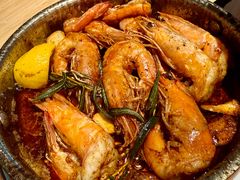 橄榄油蒜香煎虾-庐灶江南·江南菜·四合院Bistro(东直门雍和宫·原华侨宾馆店)
