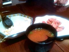 味增汤，土豆沙拉，鸭胸-天津滨海圣光皇冠假日酒店 霞·日餐厅
