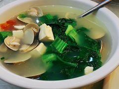 车螺芥菜豆腐汤-覃记海鲜美食餐厅