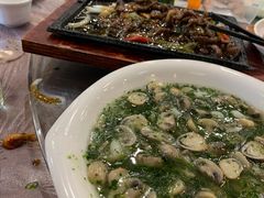 荠菜双菇烩虾仁-汤记传菜(浦江店)