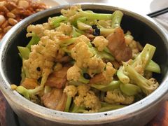 干锅腊肉有机菜花-便宜坊烤鸭店(甜水园店)