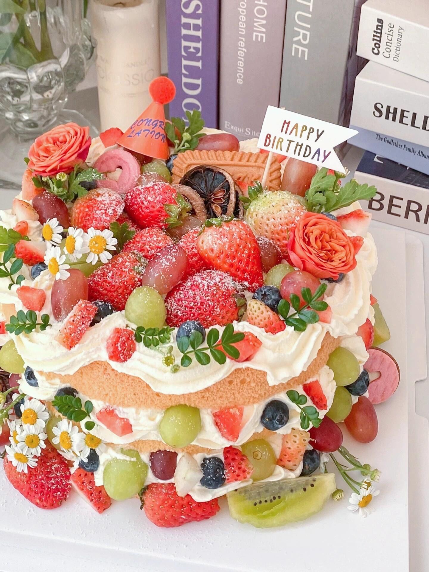 森系草莓裸蛋糕