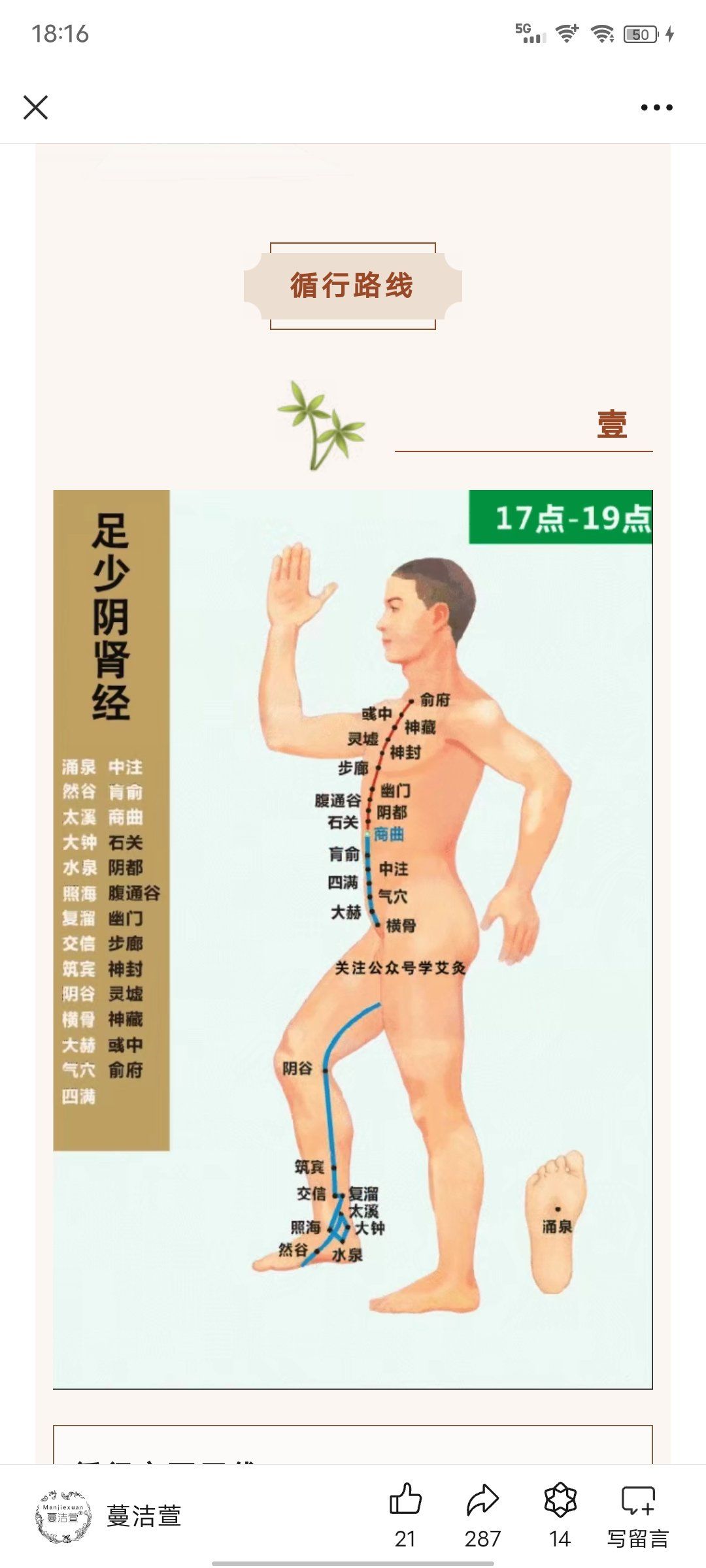 十二经络之足少阴肾经