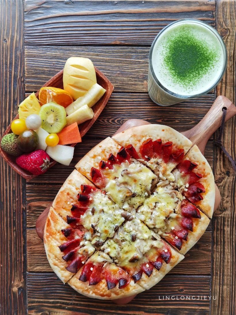 #申精#花边蘑菇鸡肉披萨-只看该作者-美食厨房diy-大众点评社区