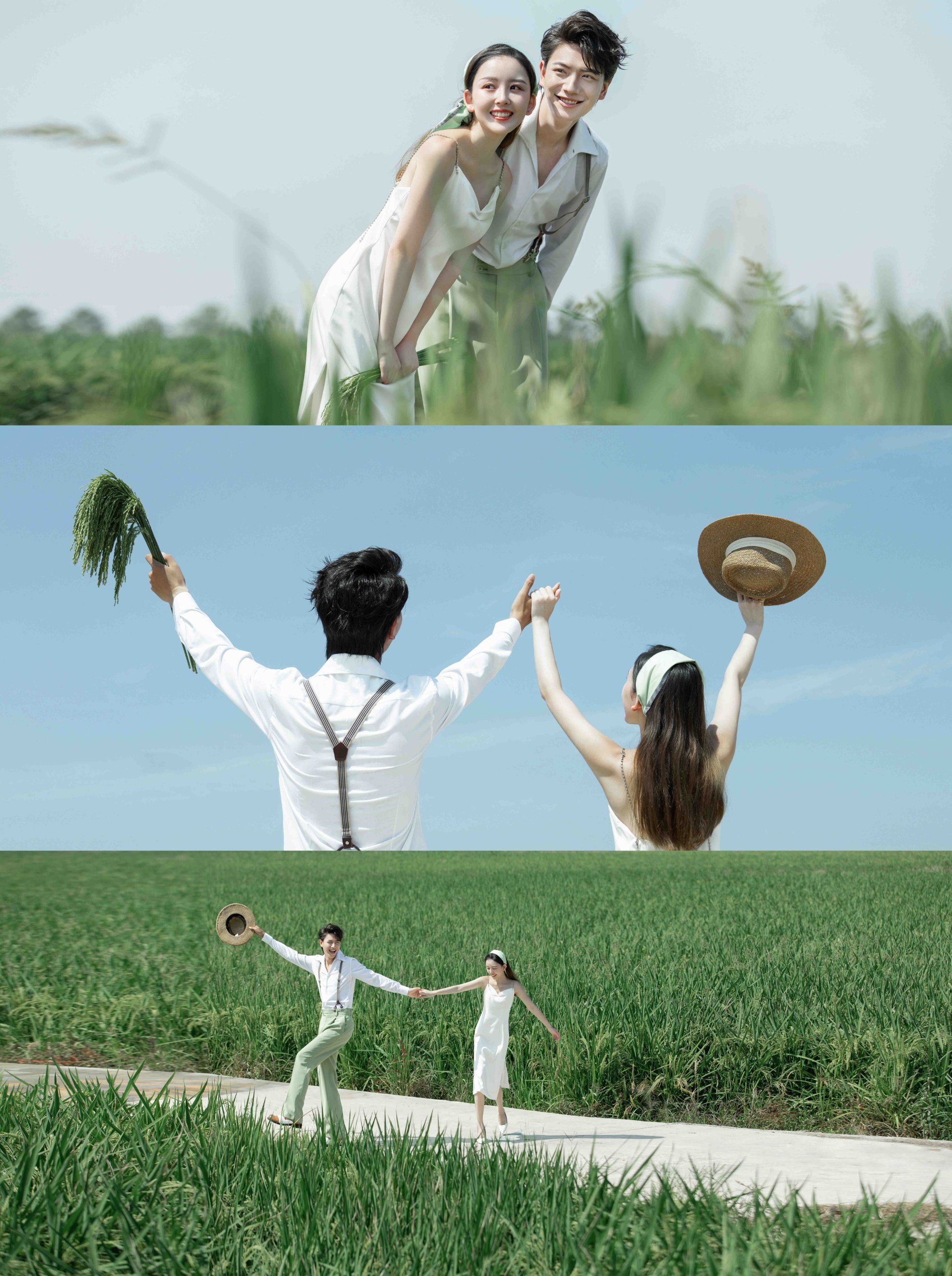 这个夏天,在杭州拍到了超治愈的稻田婚纱照