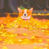 秋日里的狗狗