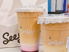 酷彩玫莓拿铁-Seesaw Coffee(上海尚悦湾店)
