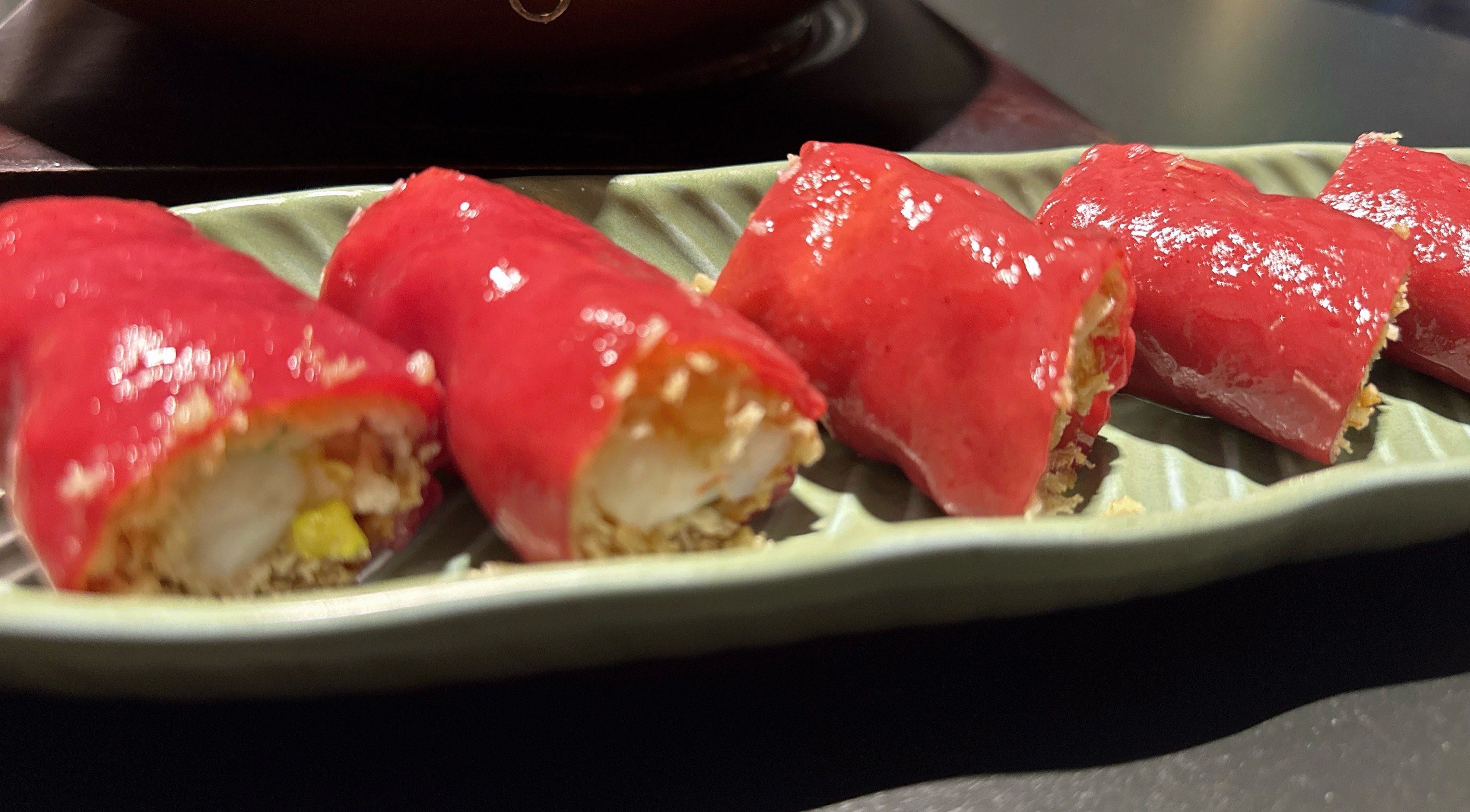 脆皮鲜虾红米肠 
味道不错👍,环