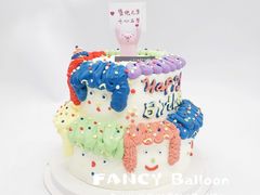 -卡比儿童蛋糕·心意定制·低脂零卡糖动物奶油FancyBALLOON(滨海店)