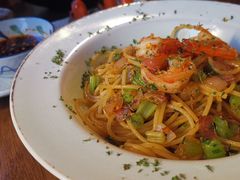 鲜虾蒜辣意面-小食院简餐厅