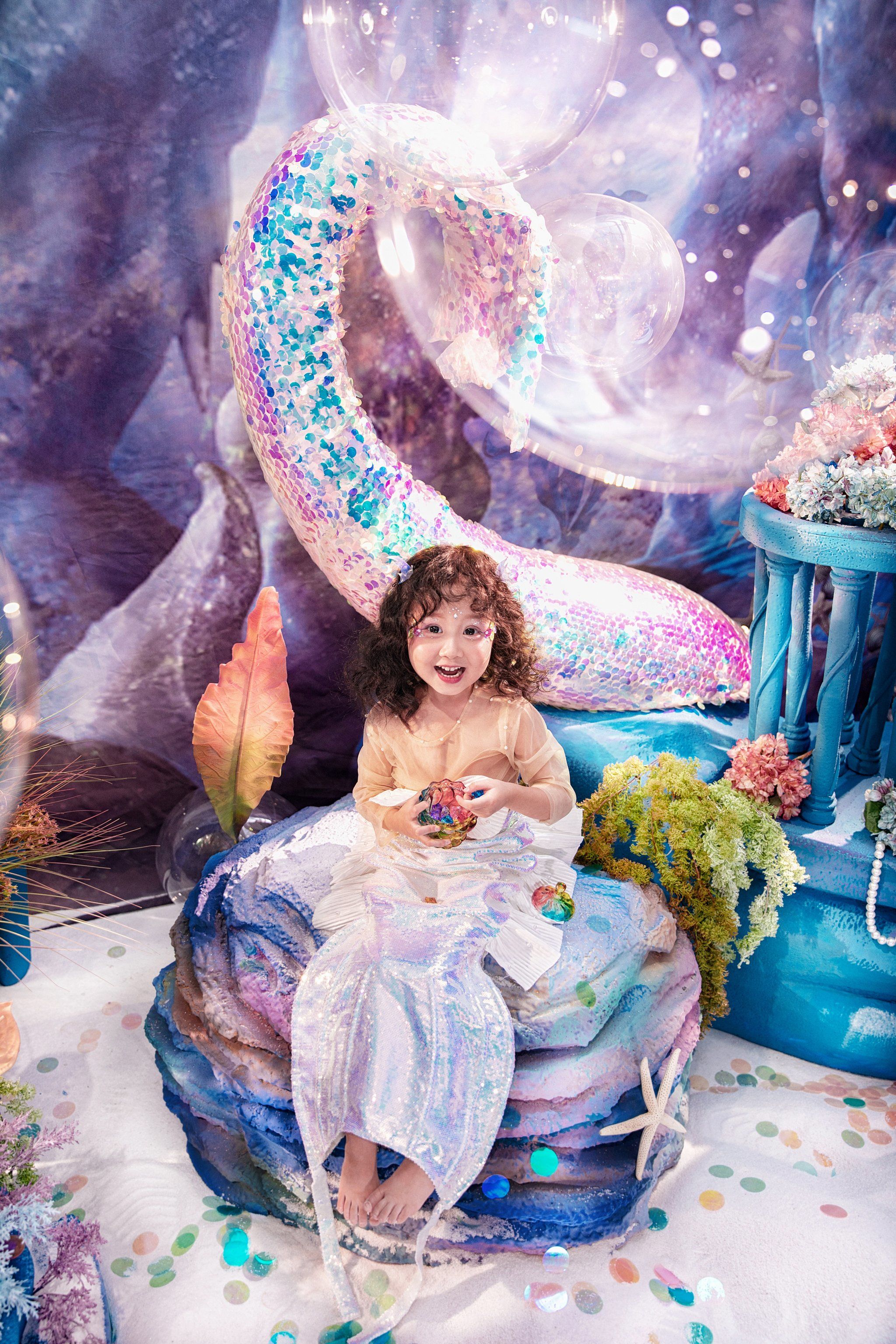 带女儿拍的美人鱼儿童写真美爆啦💥天津
