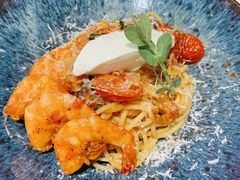 鲜茄茸大虾配马斯卡朋意大利面-BE BRIGHT KITCHEN(正佳广场店)