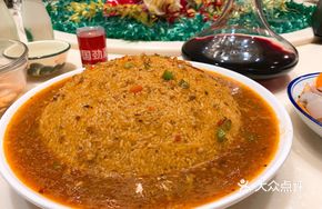 Steamed White Shrimp with Crispy Rice Crackers
