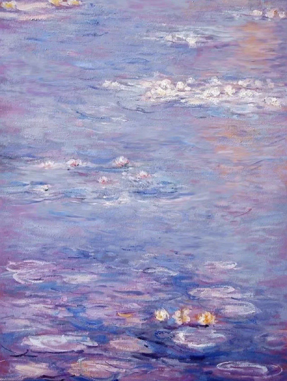 莫奈《睡莲》局部紫色色调