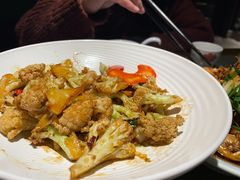 干锅有机花菜-老头儿油爆虾(星光一期店)