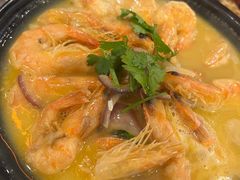 椰香蛋黄鲜虾口蘑煲-日昌餐馆(亦庄店)