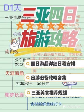三亚旅游攻略超详细4天行程规划版