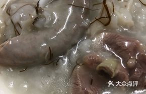 Chicken Rice Porridge with Blood Sausage