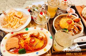 Pork Cutlet Omelette Rice with Rich Tomato Meat Sauce and Cheese