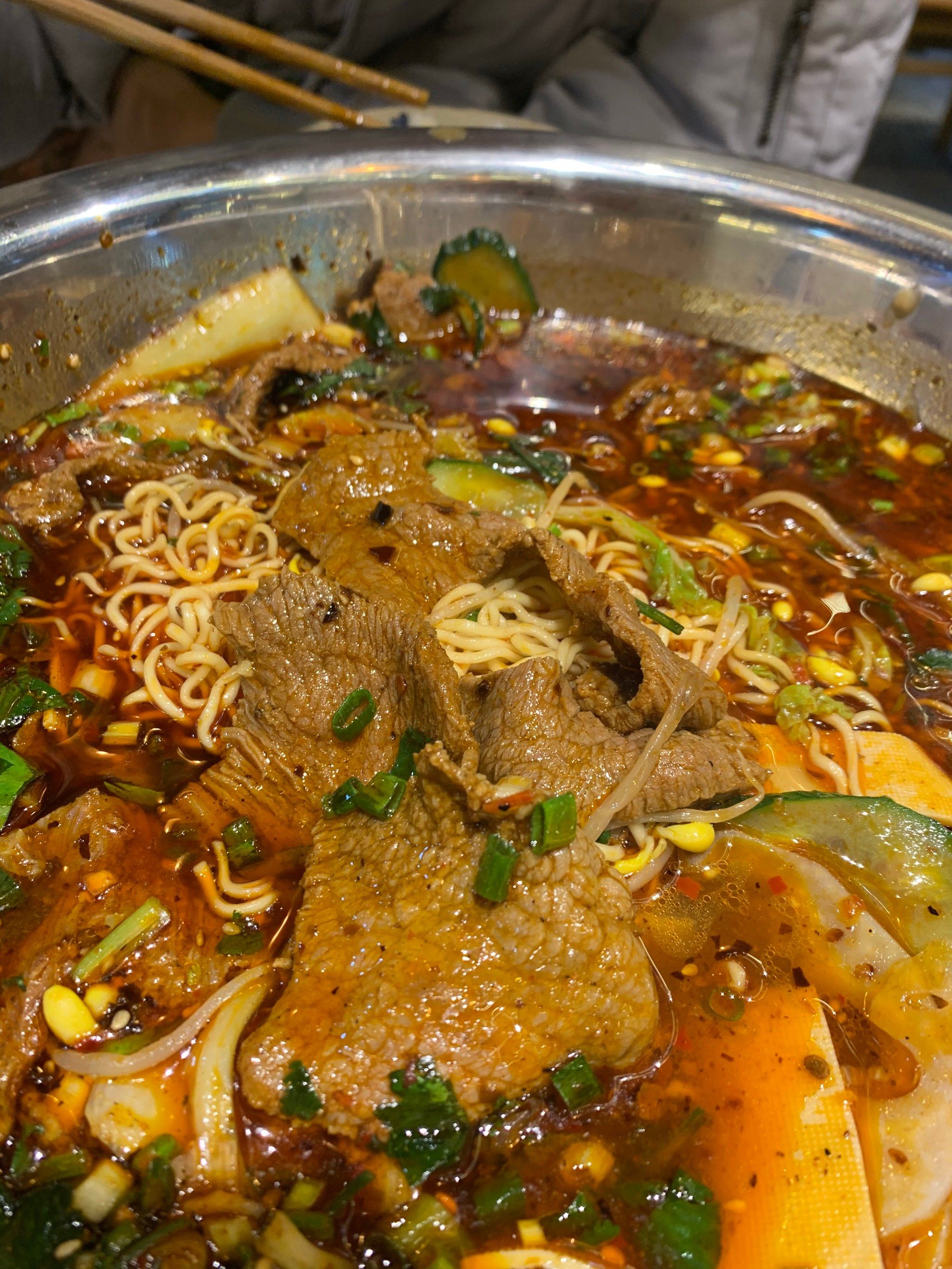 牛肉超级大片的冒菜