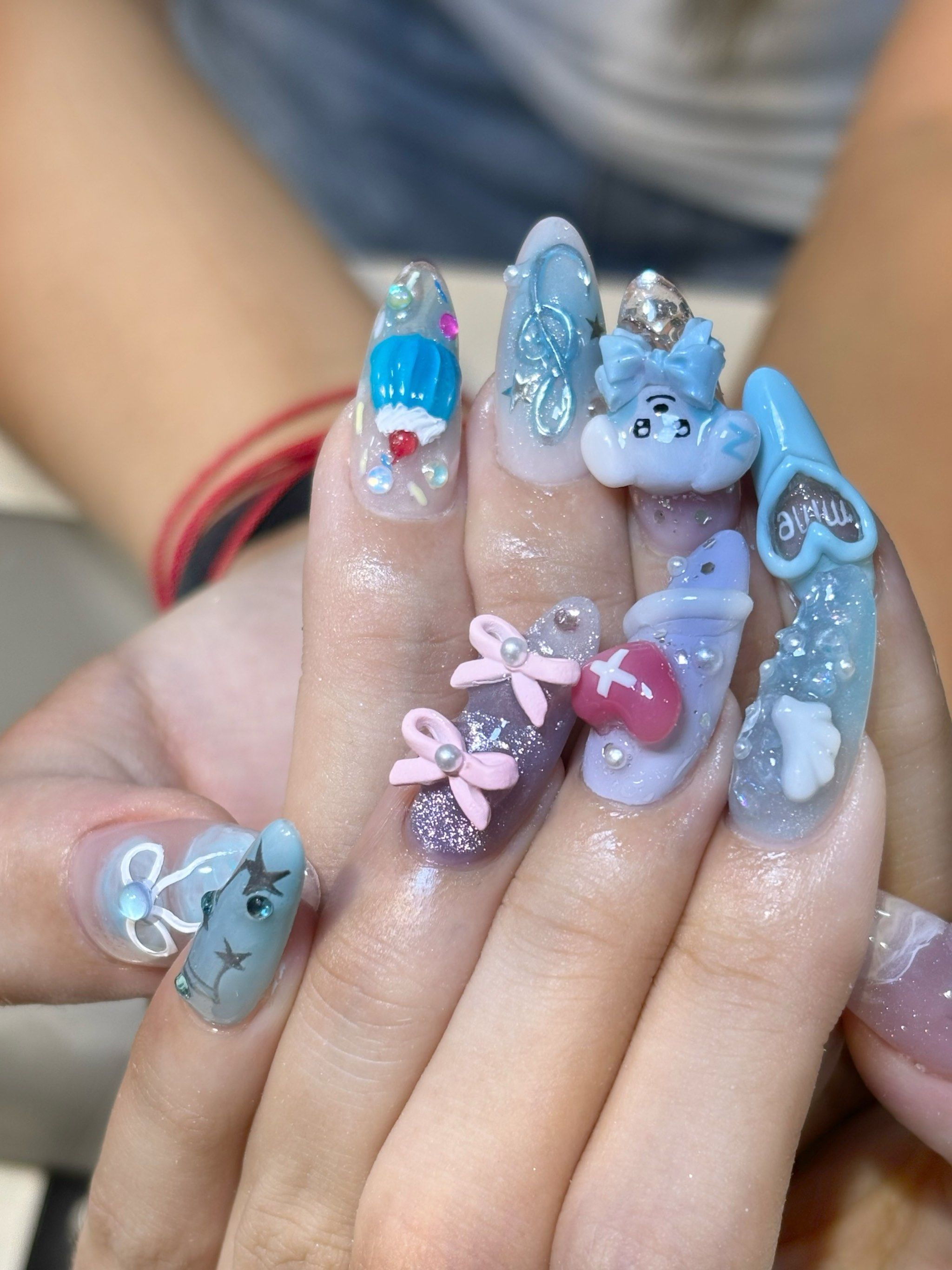 diy重工款手捏饰品 甜系少女海洋色系列