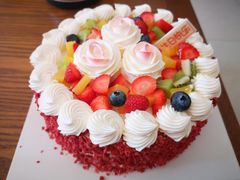 中国红生日蛋糕-幸福鸟动物奶油生日蛋糕(军校店)