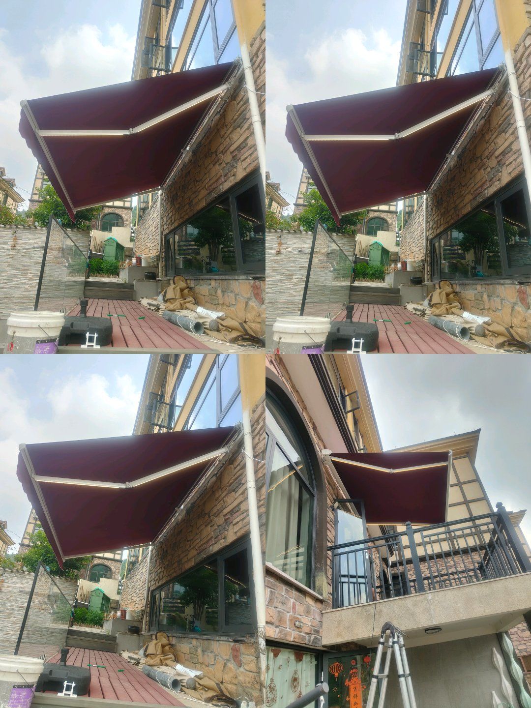 庭院电动伸缩遮阳雨棚#全盒式电动遮阳棚