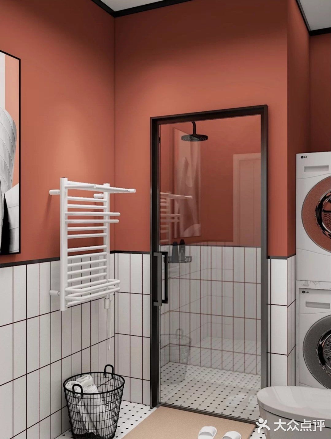 浴室柜和浴室镜就选了一款比较简单,体积 也比较小的