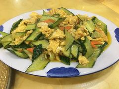 黄瓜炒笨鸡蛋-冰峪沟原生态农家菜(仙味宾馆店)