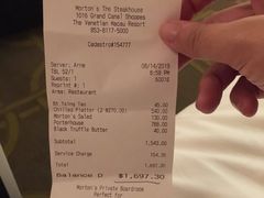 账单-莫尔顿牛排坊(威尼斯人店)