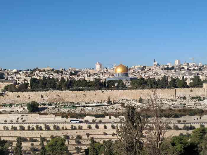 打分 以色列橄榄山上俯瞰圣殿山全景,这里是绝佳的观景点.