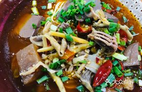 Duck Blood and Chicken Offal Noodles
