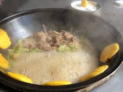 铁锅炖大鹅-粘豆包柴火铁锅炖