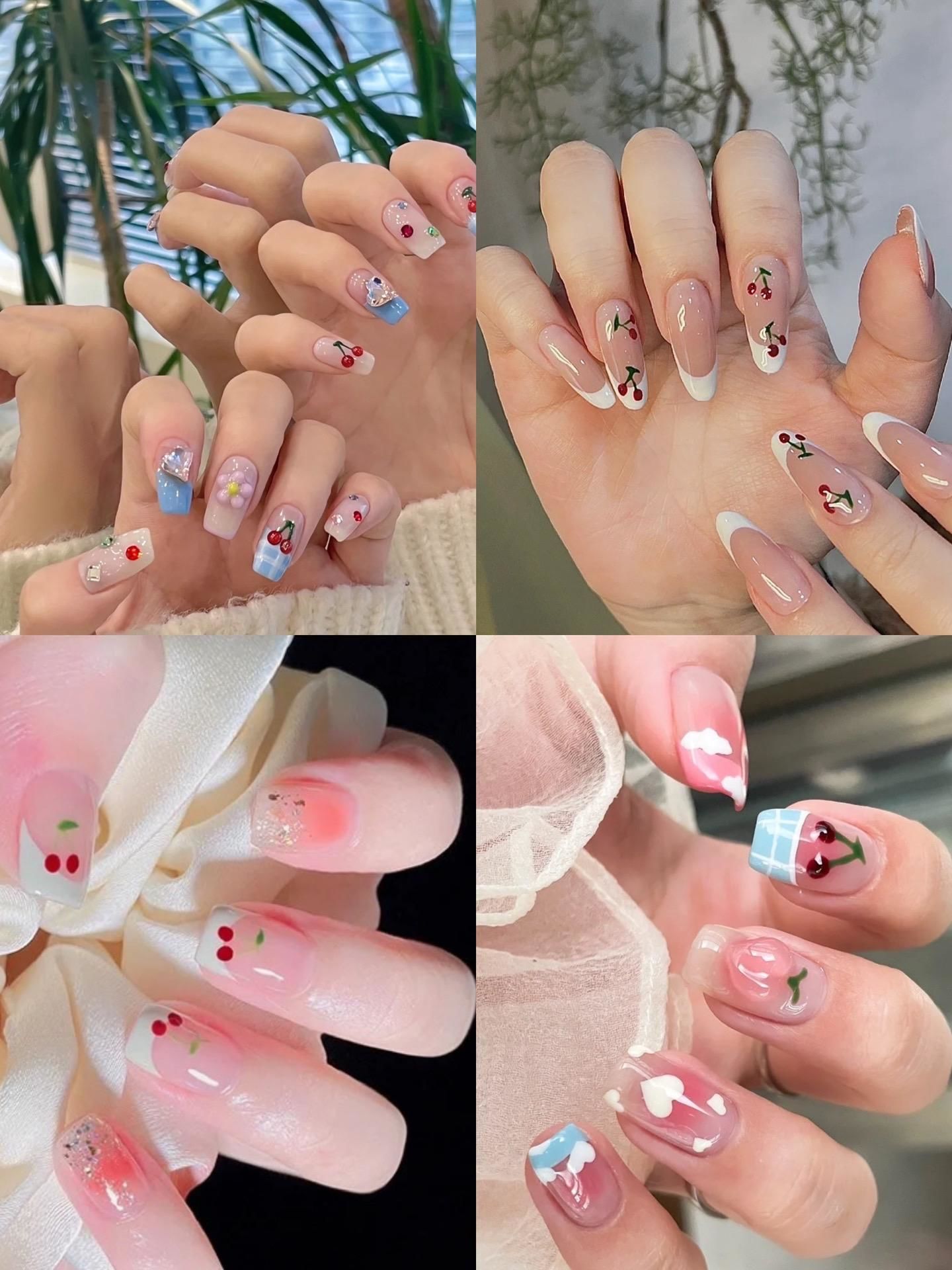 夏日可爱樱桃美甲