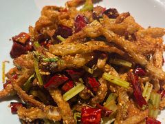 干煸香辣藕条-绿茶餐厅(光谷世界城步行街店)