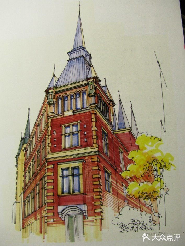 来体验一下高楼彩铅画的壮观美吧[礼花]