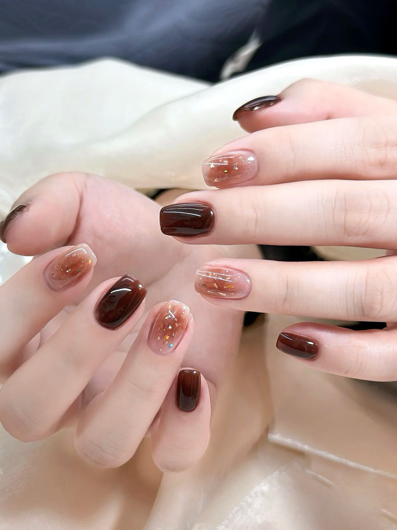 秋冬巨巨巨显白的巧克力美甲🍫