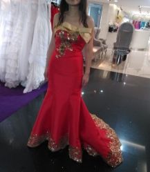 红色鱼尾-正面-韩国天使嫁衣婚纱礼服馆(上海旗舰店)