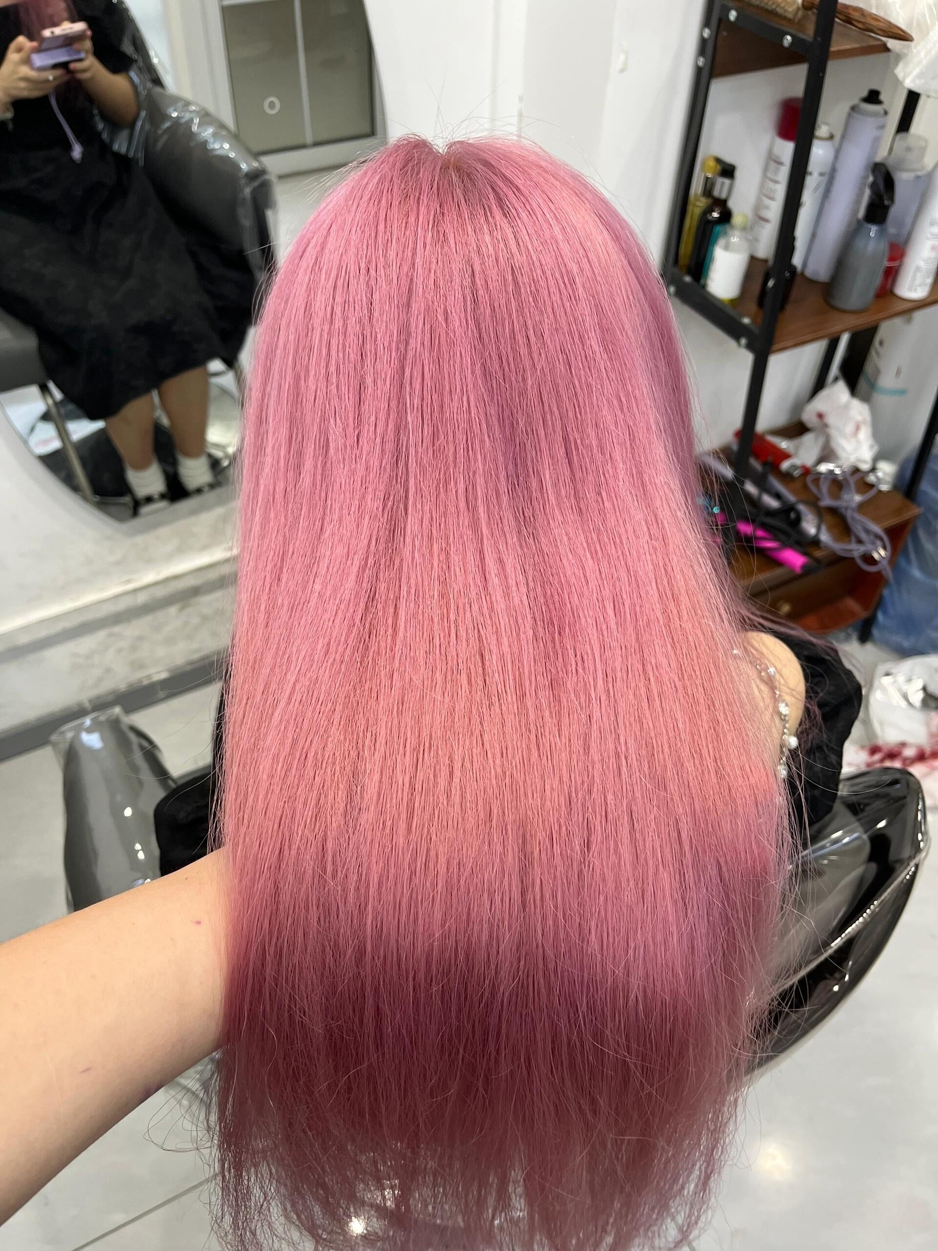 粉色头发 「悦己hair salon 烫发染发」