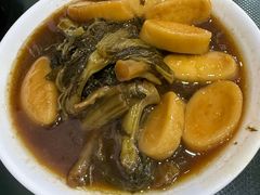 年糕炖芥兰菜-红灯笼龙凤饭店(宁波老字号店)