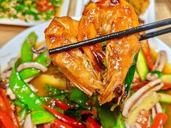 九层塔飞炒大虾-全渔村小海鲜