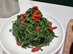 拌枸杞苗-民族手抓羊肉馆·滩羊手抓·烤全羊