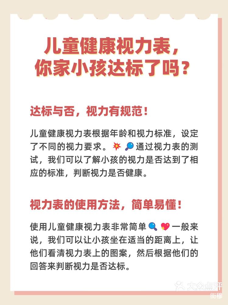 儿童健康视力表你家小孩达标了吗