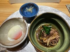 牛肉寿喜烧配温泉蛋-麦MUGI铁板烧日式料理