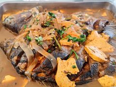 招牌特色芭蒿炖江鱼-庆岭迎宾园正宗活鱼馆