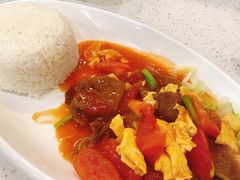 番茄鸡蛋牛肉饭-旺角宝港式茶餐厅(寮步店)