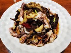 茄子拌八带-晚归月亮湾私家菜(临邑路店)