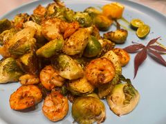 孢子甘蓝煎虾仁-甜阿姨·天台花园私房菜(万松园店)
