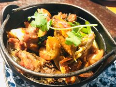 蝴蝶汁花蟹粉丝鸡煲-上楼私房菜(院士路店)